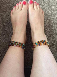 Adult Amber Anklets | Screw Fastening and Knotted Beads.