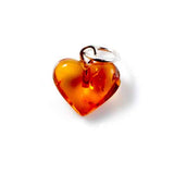 Cognac Polished Baltic Amber Dainty Heart Pendant