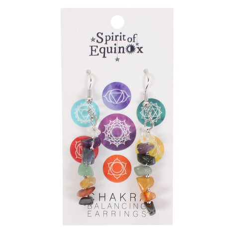 Chakra Natural Gemstone Dangly Earrings - Spirit Of Equinox