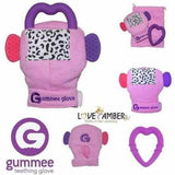 Pink Girls Gummee Glove Silicone Heart BABY Teething Ring Mitten Toy Gift UK Gummee
