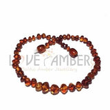 Adult Brandy Snap Cognac Baltic Amber Necklace Love Amber X