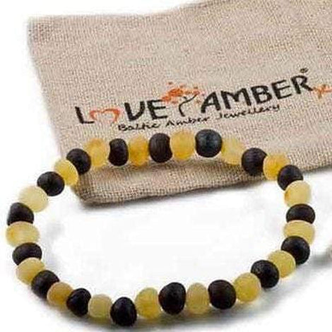 Adult Humbug Raw Black Cherry Lemon Baltic Amber Stretch Bracelet Love Amber X