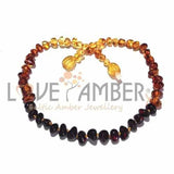 Adult Rainbow Bright Mixed Baltic Amber Anklet Love Amber X