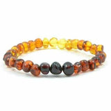 Adult Rainbow Bright Mixed Baltic Amber Stretch Bracelet Love Amber X
