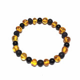Adult Zeus Honey Polished Baltic Amber Lava Stone Shungite Beads Stretch Bracelet Love Amber X