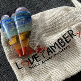 Chakra Pocket Guardian Angel. 7 Bonded Gemstone Carving. Crystal Reiki Healing Figurine Love Amber X