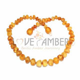 Child Bees Knees Raw Honey Baltic Amber Necklace Love Amber X