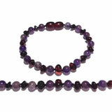 Child Blackberry Amethyst and Dark Cherry Baltic Amber Anklet Bracelet Love Amber X