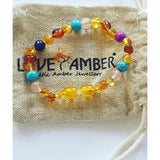 Child Blossom Howlite Lapis Lazuli Quartz Honey Baltic Amber Anklet Bracelet Love Amber X