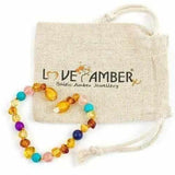 Child Blossom Howlite Lapis Lazuli Quartz Honey Baltic Amber Anklet Bracelet Love Amber X