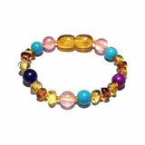 Child Blossom Howlite Lapis Lazuli Quartz Honey Baltic Amber Anklet Bracelet Love Amber X