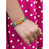 Child Blossom Howlite Lapis Lazuli Quartz Honey Baltic Amber Anklet Bracelet Love Amber X