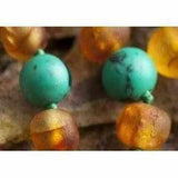 Child Bluebird Raw Honey Blue Turquoise Howlite Baltic Amber Necklace Love Amber X