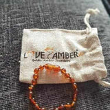 Child Brandy Snap Cognac Baltic Amber Anklet Bracelet Love Amber X