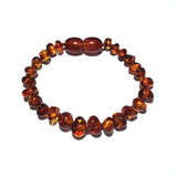 Child Brandy Snap Cognac Baltic Amber Anklet Bracelet Love Amber X