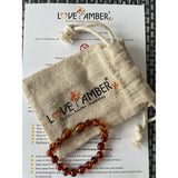 Child Brandy Snap Cognac Baltic Amber Anklet Bracelet Love Amber X