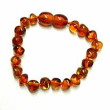 Child Brandy Snap Cognac Baltic Amber Anklet Bracelet Love Amber X