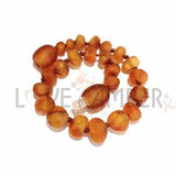 Child Cocoa Raw Unpolish Cognac Baltic Amber Anklet Bracelet Love Amber X