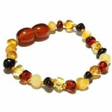 Child Pebble Beach Polished Mixed Baltic Amber Anklet Bracelet Love Amber X