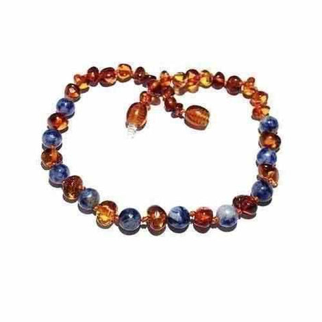 Child Truth Polished Cognac Baltic Amber Sodalite Necklace Love Amber X