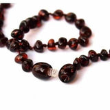 Childs Blackforest Polished Dark Cherry Black Baltic Amber Bead Necklace Love Amber X