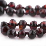 Childs Blackforest Polished Dark Cherry Black Baltic Amber Bead Necklace Love Amber X