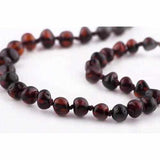 Childs Blackforest Polished Dark Cherry Black Baltic Amber Bead Necklace Love Amber X