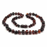 Childs Blackforest Polished Dark Cherry Black Baltic Amber Bead Necklace Love Amber X