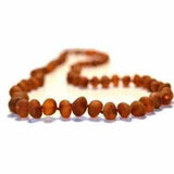 Childs  Cocoa Brown Raw Cognac Baltic Amber Bead Necklace Love Amber X