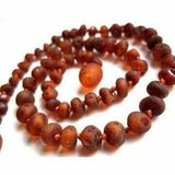 Childs  Cocoa Brown Raw Cognac Baltic Amber Bead Necklace Love Amber X