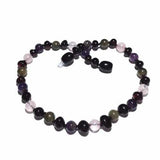 Childs Gaia Black Cherry Baltic Amber Amethyst Rose Quartz Labradorite Gemstone Necklace Love Amber X