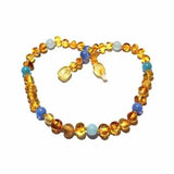 Childs Paradise Baltic Amber Blue Cats Eyes Aquamarine Gemstone Necklace Love Amber X