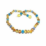 Childs Paradise Baltic Amber Blue Cats Eyes Aquamarine Gemstone Necklace Love Amber X