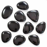 Flat Smooth Black Obsidian 1 Tumblestone Piece 1 - 2 inch Stones Love Amber X
