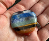 7 Chakra Heart Shape Stone Thumb Worry Stone. Anxiety Healing Crystals Gemstones Love Amber X Ltd