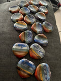 7 Chakra Heart Shape Stone Thumb Worry Stone. Anxiety Healing Crystals Gemstones Love Amber X Ltd