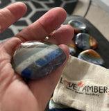 7 Chakra Heart Shape Stone Thumb Worry Stone. Anxiety Healing Crystals Gemstones Love Amber X Ltd