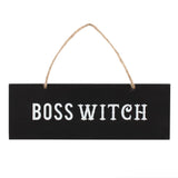 Black White Boss Witch Wall Sign Something D
