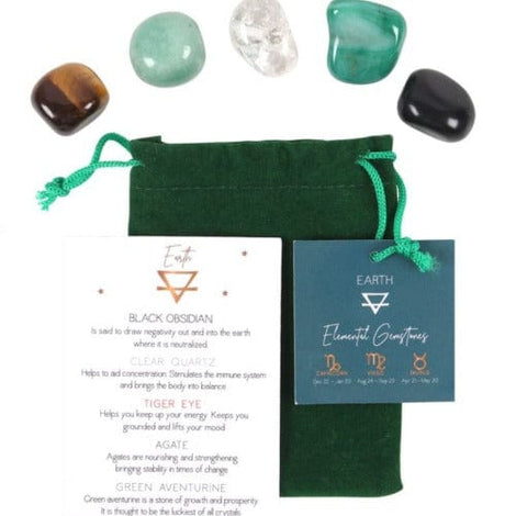 Earth Element 5 Piece Tumblestone Gemstone Crystal Birthstone Set. Taurus, Virgo and Capricorn Something D