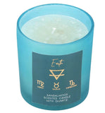 Earth Element Sandalwood Candle With Quartz Pieces. Taurus, Virgo and Capricorn Something D