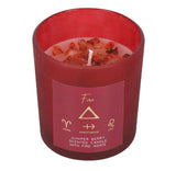 Fire Element Juniper Berry Candle Fire Agate Pieces. Aries, Leo Sagittarius Something D