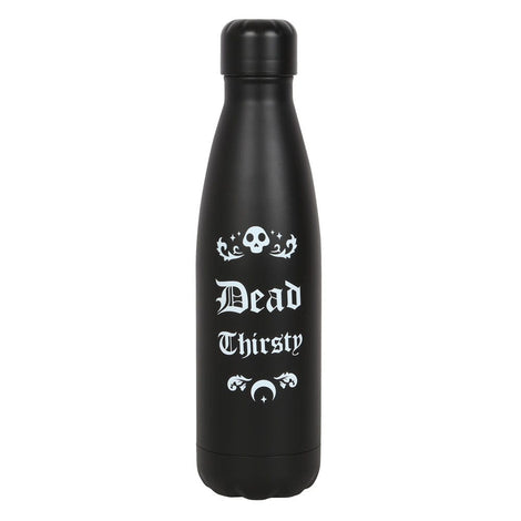 Goth Dead Thirsty Black WhIte Metal Water Bottle Something D
