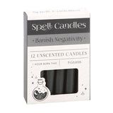 Pack of 12 Banish Negativity Spell Black Candles