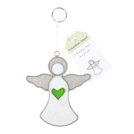 Guardian Angel Suncatcher Green Heart