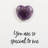 Special To Me Purple Amethyst Crystal Heart Greeting Card -  Stress Anxiety