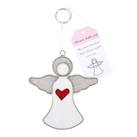 Always With You Angel Suncatcher - Red Heart
