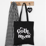 Goth Mum Black White Canvas Tote Bag