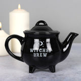 Witches Brew Black Ceramic Black Shiny Tea Pot