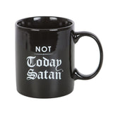 Not Today Satan Black White Mug