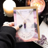 Amethyst Crystal Gemstone Necklace Card